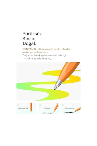Apple Uyumlu iPad 11. Nesil A16 İle Uyumlu Profesyonel Avuç İçi Red Özellikli Stylus Sessiz Ve Hassas Tablet Kalemi Turuncu
