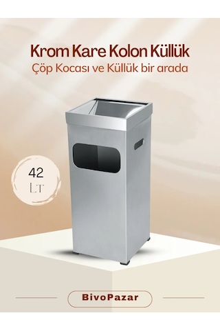 Palex Kare Kolon Küllük - Kare Bahçe Çöp Kovası - Bahçe Küllük