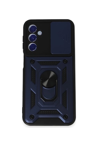 Samsung Galaxy M34 5g Kılıf Pars Lens Yüzüklü Silikon - Lacivert Çok Renkli