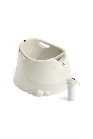Okbaby Bebek Banyo Seti Opla Küvet & Splash Bebek Duşu Kırık Beyaz