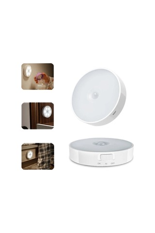 3 Adet Şarjlı Karanlık-Hareket Sensörlü 8 Led Aydınlatma Beyaz