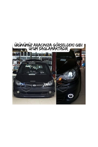 Hyundai Getz 2002 2011 Uyumlu Üniversal Mercekli Angel Sis Farı Metal Su Geçirmez 76 Mm Buz Halkalı Gündüz Farı Sis Farı 58099125