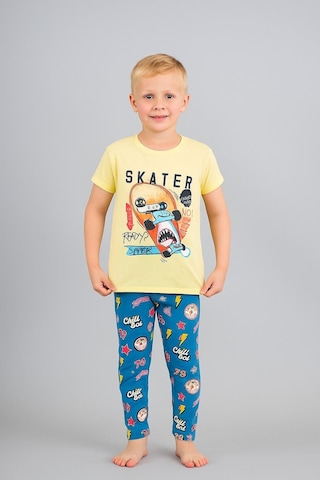 Vitmo Erkek Çocuk 3'lü %100 Pamuklu 1-2-3 Yaş Pijama Takımı Model:113 Çok Renkli