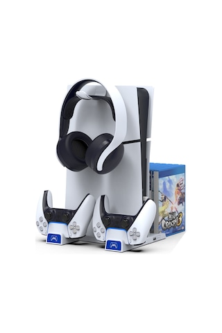 Cbtx Ps5 / Ps5 Slım Şarşıtı Dock İçin İpega Pg-p5s009 Oyun Disk Kulaklık Depolama