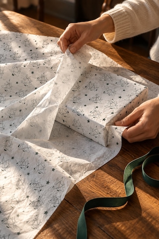 Yılbaşı Çam Ağacı Desenli Pelur Kağıt, 25 Adet - 50x70 Cm, Hediye