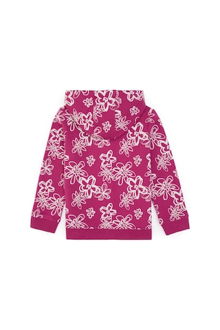 U.S. Polo Assn. Kız Çocuk Pembe Kapüşonlu Fermuarlı Çiçekli Sweatshirt 50317959-VR041