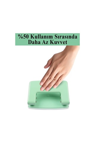 Açık Yeşil Delgeç Metal 1 Adet 10 Sayfa Enerji Tasaruflu Delegeç Perfaratör Kağıt Delgeci 1 Paket Yeşil