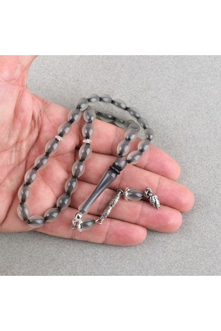 Kedigözü Alpaka Püsküllü Beyzi Kesim 7x11mm Tesbih- Siyah