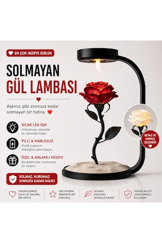 Moonlamp Kırmızı Gül Dekoratif Hediyelik Lamba