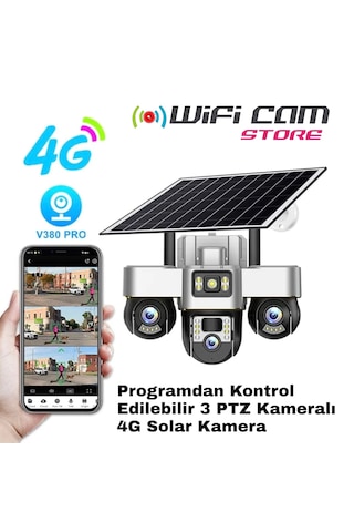 3 Motorlu V380 4g Solar Kamera