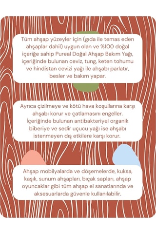 Pureal Doğal Ahşap Bakım Yağı 100 Ml 100 ML