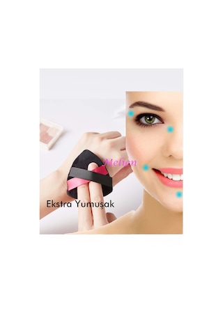 Melien Pamuk Yıkanabilir Kadife Puf Makyaj Süngeri Siyah 2'li