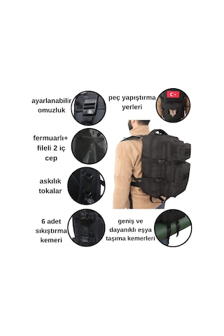 Xmlbayiciniz Siyah Su Geçirmez Çok Gözlü Kampçı-seyahat-dağcı-outdoor-askeri Taktik Sırt Çantası + 1peç Çok Renkli