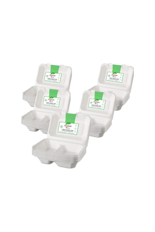 Kafem Ekolojik 2 Göz Kapaklı Karton Tabak 25 Li X 10 Paket Koli