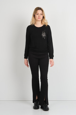 Sistas Kadın Taş Ve Boncuk Süslemeli Uzun Kollu Bluz 24589 Siyah Siyah