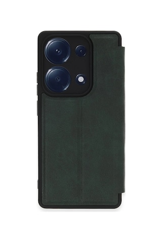 Newface - 374 - Xiaomi Redmi Note 13 Pro 4g Kılıf Flip Cover - - Csmo-tex - Koyu Yeşil