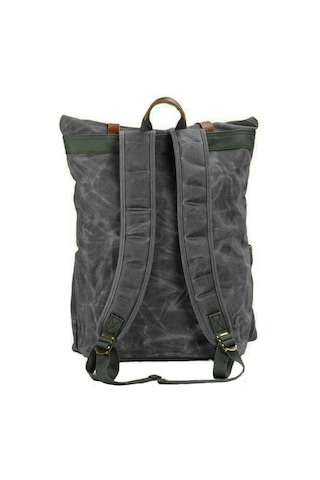 Diwu Retro Mumlu Kanvas Deri Büyük Outdoor Sırt Çantası Gri Çok Renkli