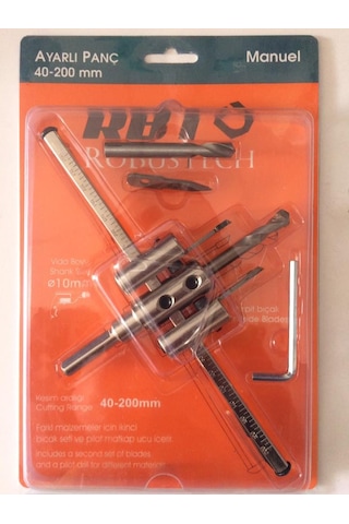 Rbt 40x200 Ayarlı Panç Seti Karpit Bıçaklı Mermer Alçıpan Panç