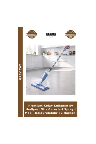 Premium Kolay Kullanım Ev Hediyesi Ofis Gereçleri Spreyli Mop - Doldurulabilir Su Haznesi Çok Renkli