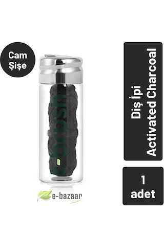 T-Brush Activated Charcoal Cam Şişe Diş İpi - 30 metre