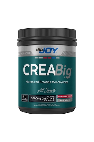 Bigjoy Creabig %100 Mikronize Kreatin Monohidrat Vişne Aromalı 420g 60 Servis Aromasız