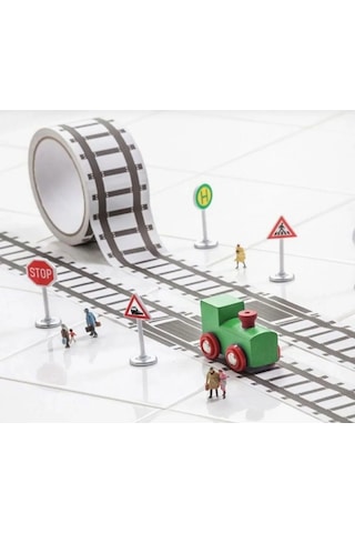 Aysan Etiket Raybant Çocuklar İçin Oyun Bantı 7cm X 10 Metre Beyaz - Siyah