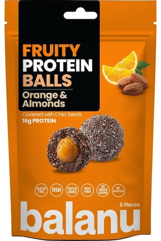 Balanu Portakal Dolgulu ve Bademli Meyveli Protein Topları 110 G