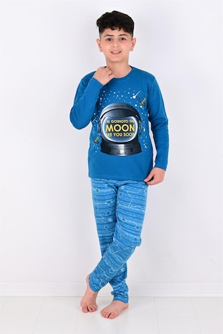 Vitmo Erkek Çocuk Pijama Takimi Moon Uzun Kollu 1008 Pamuklu