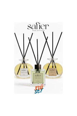 3 Lü Çubuklu Oda Kokusu Seti Yağmur Ormanları,yasemin Çiçeği,sandal Ağacı 100 Ml Karışık