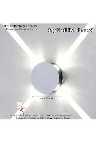 Fastbuy Modern Minimalist Led Duvar Lambası Beyaz 12w Dairesel Kolay Kurulum Alüminyum Kare Oturma Odası Sıcak Işık Beyaz