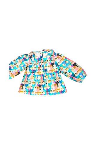 Kız Bebek Çocuk Pamuklu Desenli Gömlek Pantolonlu Takım-10823-tarçın Tarçın