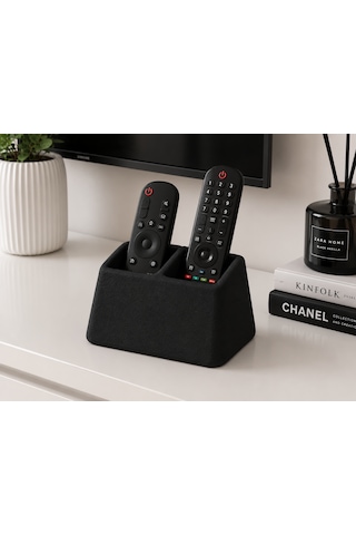 2 Bölmeli Tv Kumanda Düzenleyici Siyah Kumandalık Organizer Tv Sehpası Ve Orta Sehpa Kumanda Standı 16 X 8 X 9 Cm Koyu Siyah