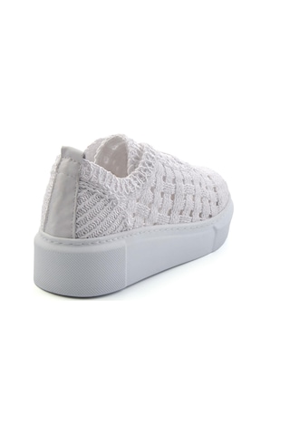 Bambi Beyaz Hakiki Deri Kadın Sneaker K01303018616 Beyaz