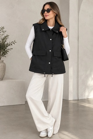 Nazzain Kadın Oversize Yelek Siyah