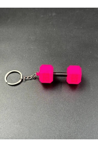 Mini Dambıl 45lb Anahtarlık - Pembe Siyah Pembe - Siyah
