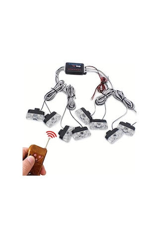 Xuweiwei 8 Adet 16led Kablosuz Uzaktan Kumandalı Sarı Araba Işıkları Kamyonlar Arabalar Vanlar İçin 12v Ön Gövde Lambaları