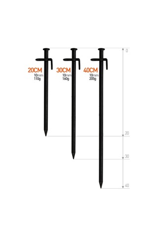 5 Adet Takviyeli Uzun Açık Kamp Çadırı Çivi Çelik Çivi, Uzunluk: 20cm Çok Renkli