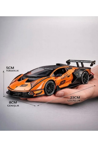 Hobiez World Orjinal 1 : 24 Lisanslı Çek-Bıraklı Metal Lamborghini Essenza SCV12 Model Araba