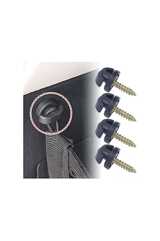 Lemestar Araç Bagaj Kancası - 4'lü Set, Evrensel Bagaj Filesi İçin, Sessiz Ve Güvenli Sürüş Sağlar 38x25mm