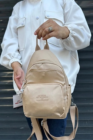 Just Polo Kadın Yeni Sezon İthal Klinkır Kumaş Lüks Ve Şık Vücut & Sırt Çantası Shopper Krem