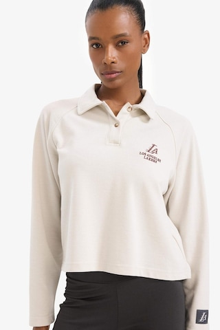 DeFacto Fit NBA Los Angeles Lakers Polo Yaka Pike Kadın Sweatshirt - Bej D6152AX25SPBG745