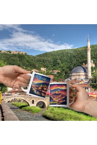 Kosova Kupa Bardak 2 Adet Seyahat Hatıra Kosovo Mug