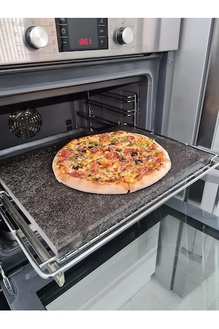 Ayrex Doğal Bazalt Fırın Taşı - Tam Fırın Boyutu 30x40cm - Pizza Tasi, Ekmek Tasi, Mangal Tasi