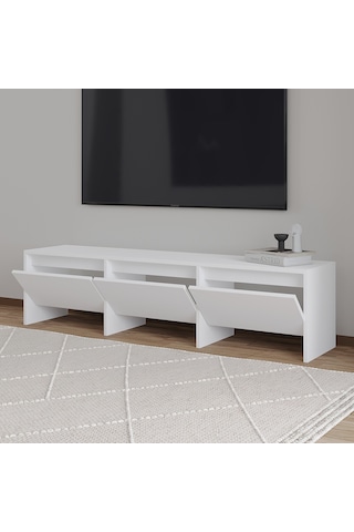 Laris 160 Cm 3 Kapaklı Tasarım Tv Sehpası Beyaz