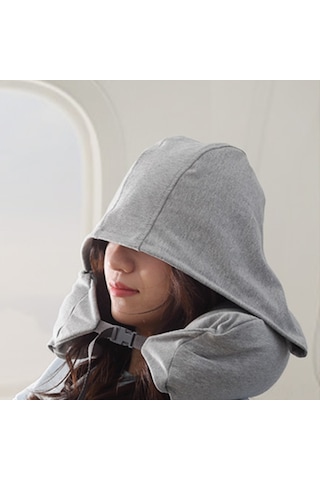 Suofeng Tam Pamuk Boyun Desteği Yastığı - Seyahat, Ofis Ve Öğle Dinlenmesi İçin U-şekilli Korumalı Yastık Koyu Gri, 16.5x67cm Koyu Gri