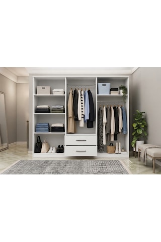 Metalia Gm 033 Delüx 6 Kapılı 2 Çekmeceli Aynalı Gardrop Dolap