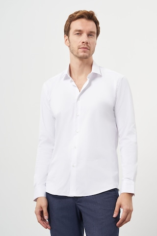 Morven Erkek Beyaz Basic Slim Fit İtalyan Yaka Gömlek 25mc004008600 Beyaz Beyaz