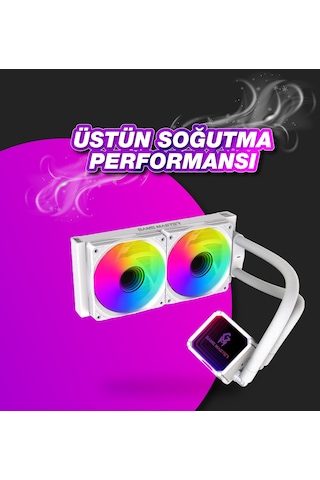 Game Master 2 Fanlı Argb 240mm Watercooler Beyaz Sıvı Soğutma