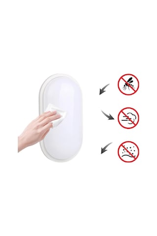 Horoz Aydos 15w Oval Beyaz Led Nem Su Geçirmez Banyo Bahçe Modern Tavan Lambası Beyaz Işık Beyaz