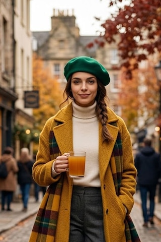 Ritagarcia Vintage Tarz Kadın Fransız Keçe Ressam Bere Zümrüt Yeşil